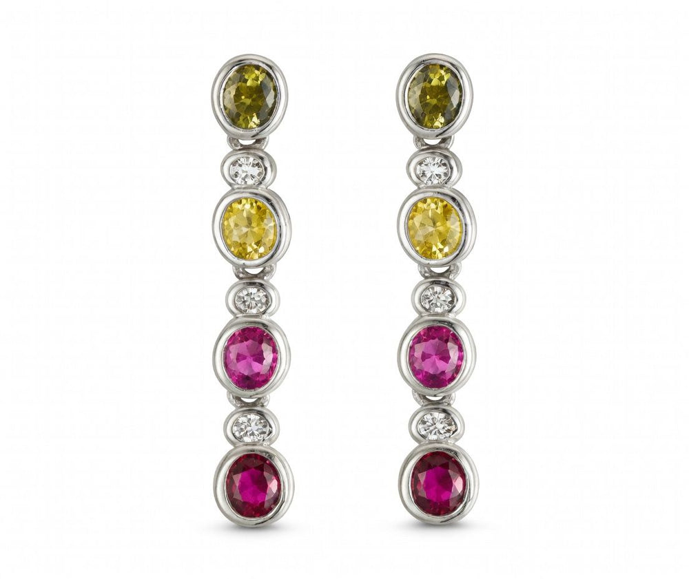 925 Sterling Silver Multi CZ Linear Drops – product view
