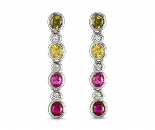 925 Sterling Silver Multi Cubic Zirconia Linear Drops – Imperial Time