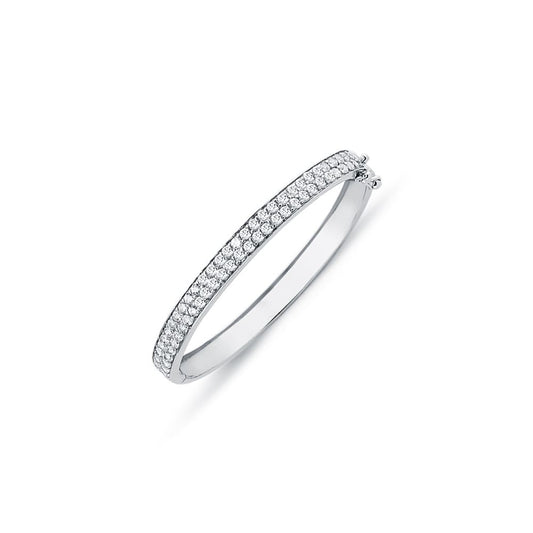 925 Sterling Silver Double Row Eternity Baby / Childrens Bangle – Imperial Time