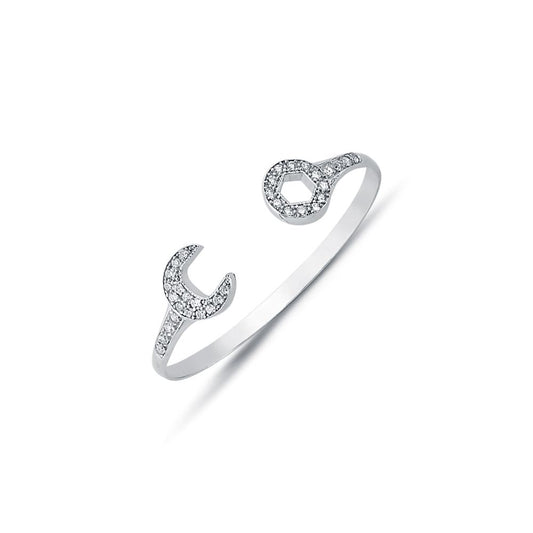 925 Sterling Silver Solid Cubic Zirconia Set Spanner Baby / Childrens Bangle – Imperial Time