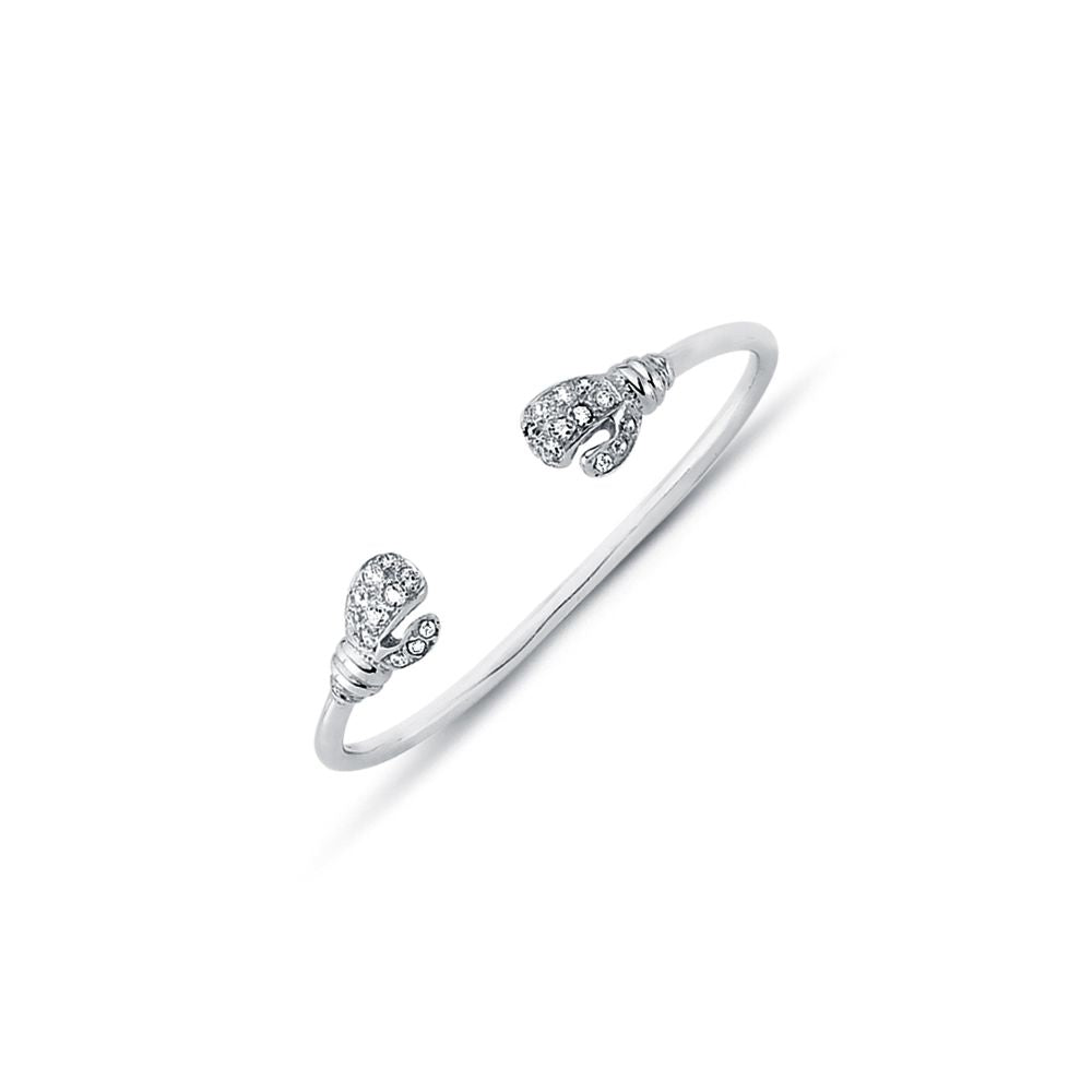925 Sterling Silver Cubic Zirconia Set Boxing Glove Baby / Childrens Bangle – Imperial Time