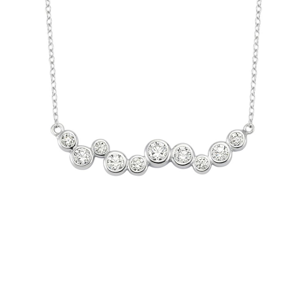 925 Silver Cubic Zirconia Set Pebble Necklace – Imperial Time