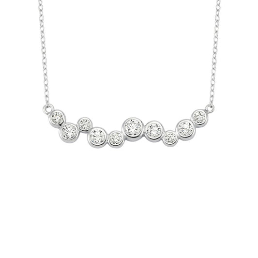 925 Silver Cubic Zirconia Set Pebble Necklace – Imperial Time