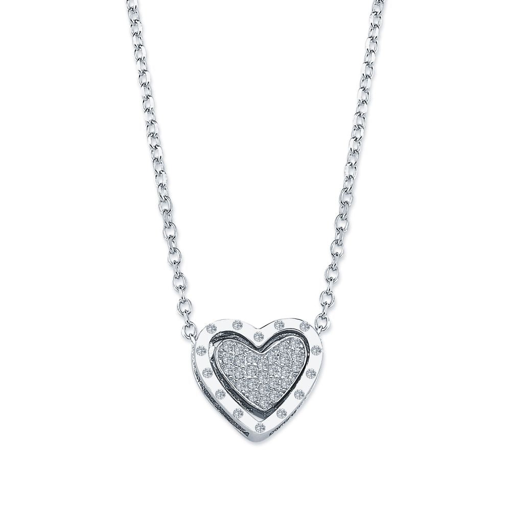 925 Silver Cubic Zirconia Set heart Necklace – Imperial Time