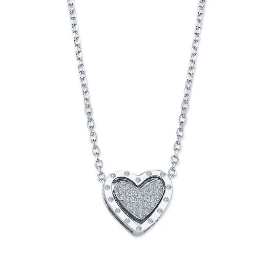 925 Silver Cubic Zirconia Set heart Necklace – Imperial Time