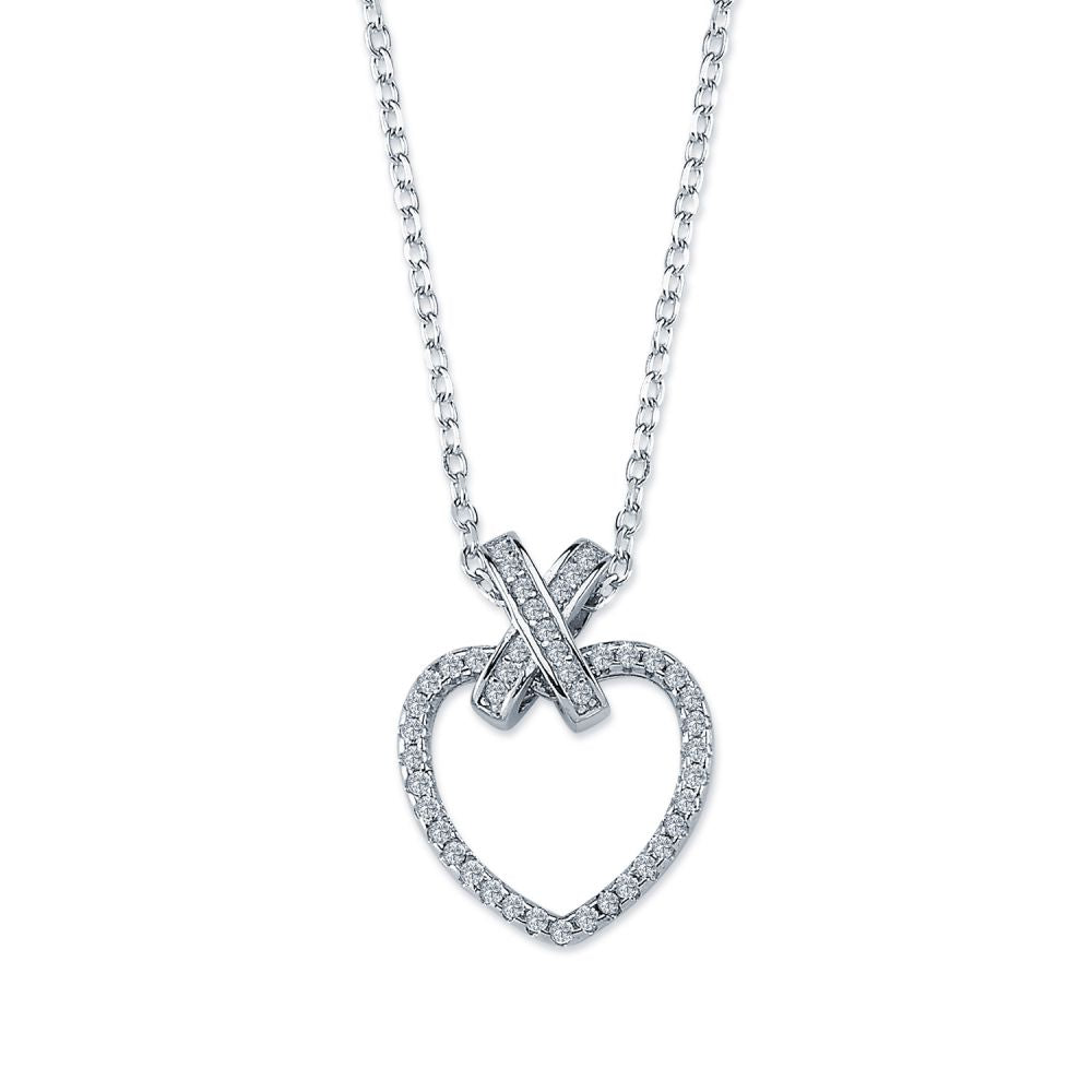 925 Silver Cubic Zirconia Set Heart Necklace – Imperial Time
