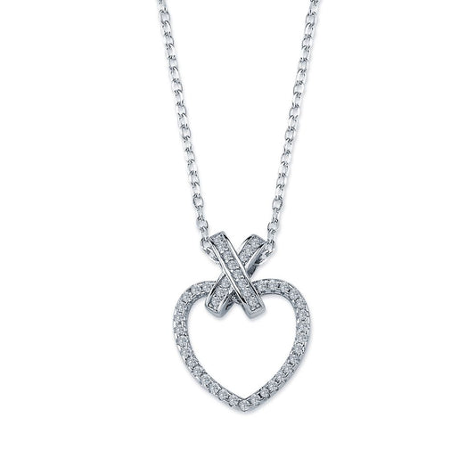 925 Silver Cubic Zirconia Set Heart Necklace – Imperial Time