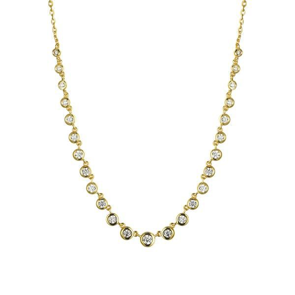 925 Sterling Silver Gold Plated Cubic Zirconia Station Necklace – Imperial Time