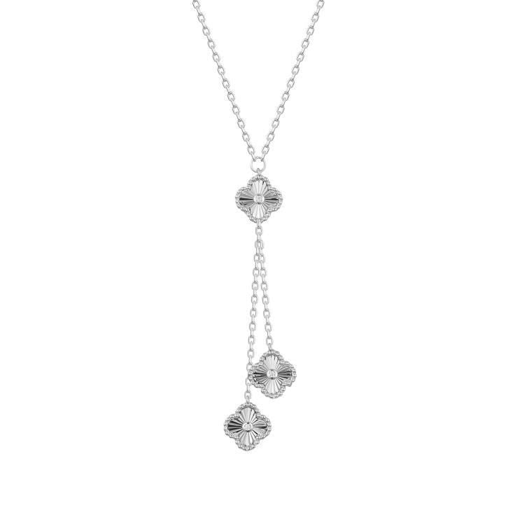 925 Sterling Silver Cubic Zirconia Clover Yellow-Necklace – Imperial Time