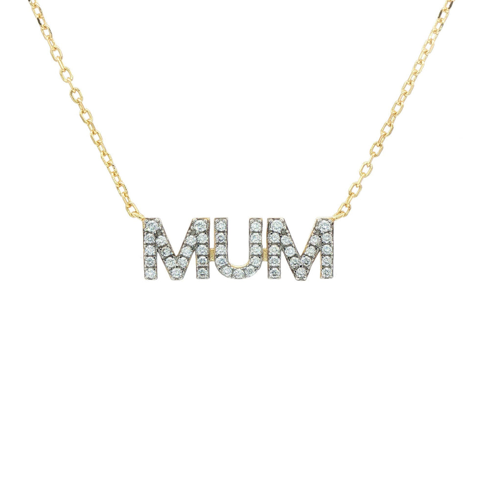 925 Sterling Silver Gold Plated CZ Mum Necklace – product view