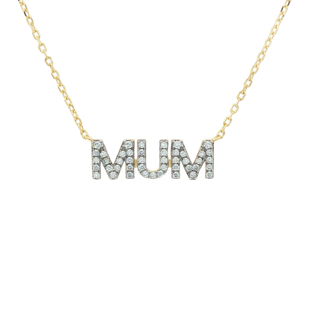 925 Sterling Silver Gold Plated Cubic Zirconia Mum Necklace – Imperial Time