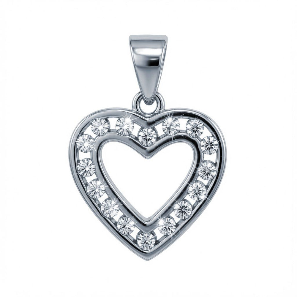 925 Silver Cubic Zirconia Set Heart Pendant – Imperial Time
