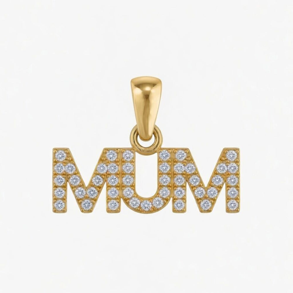 925 Sterling Silver Gold Plated Cubic Zirconia Mum Pendant – Imperial Time