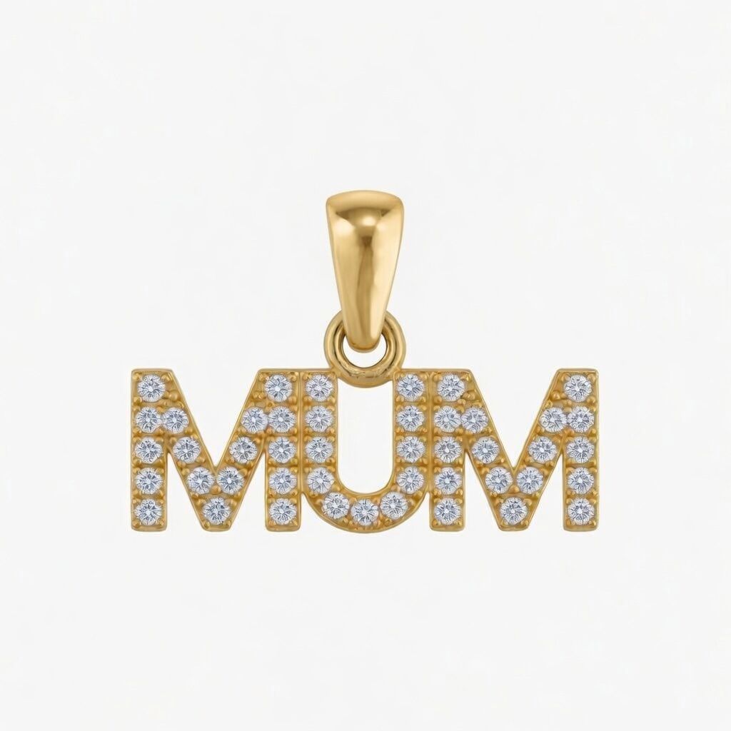 925 Sterling Silver Gold Plated Cubic Zirconia Mum Pendant – Imperial Time