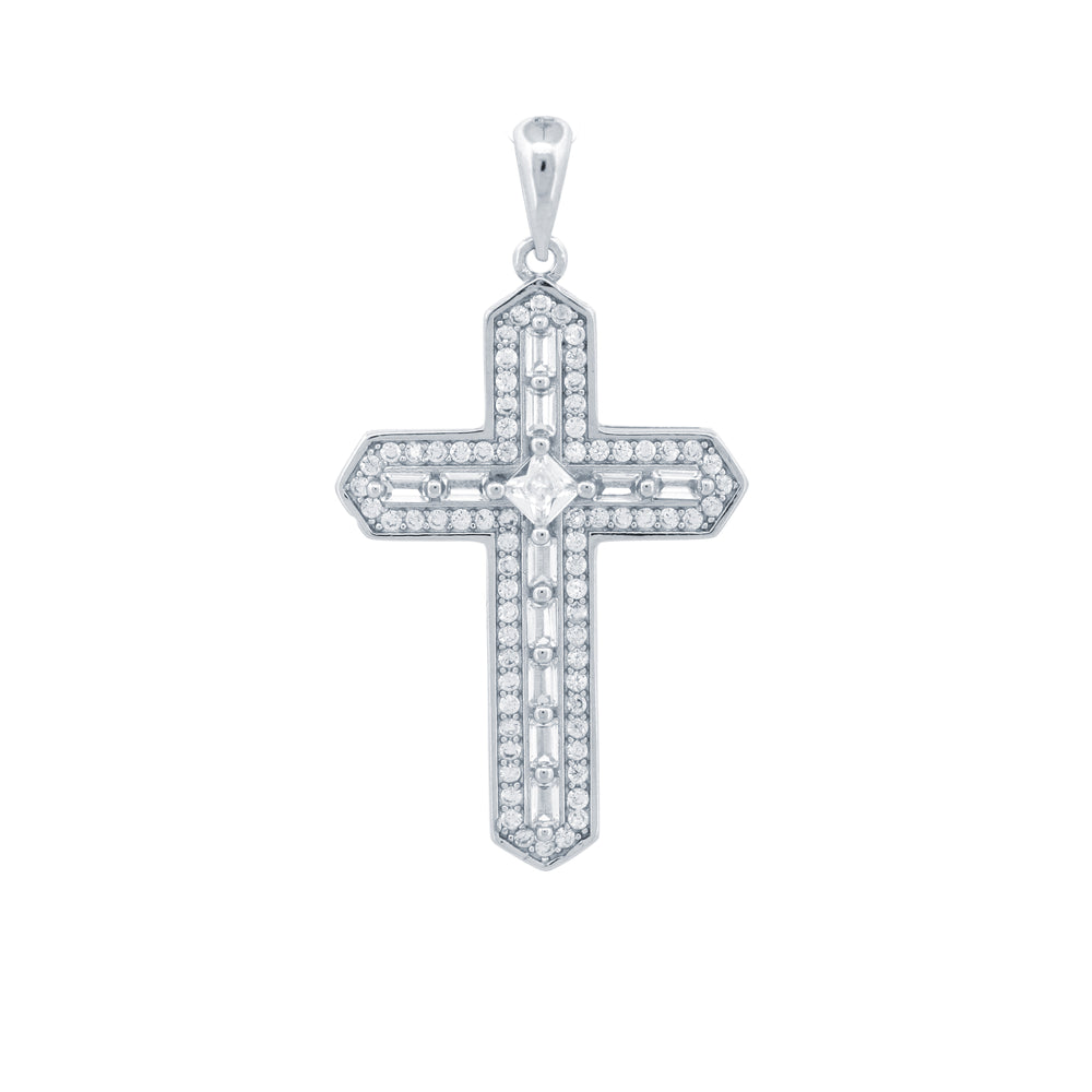 925 Silver Cubic Zirconia Set Cross – Imperial Time