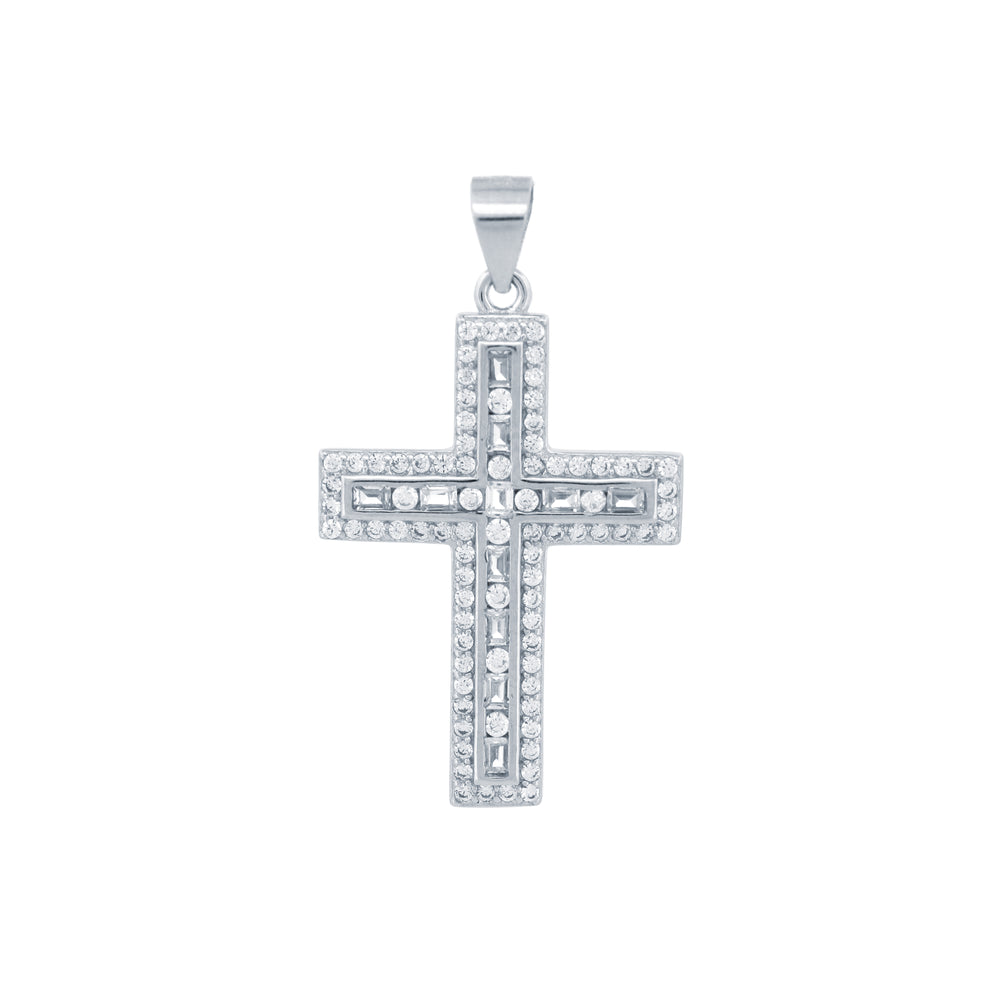 925 Silver Cubic Zirconia Set Cross – Imperial Time