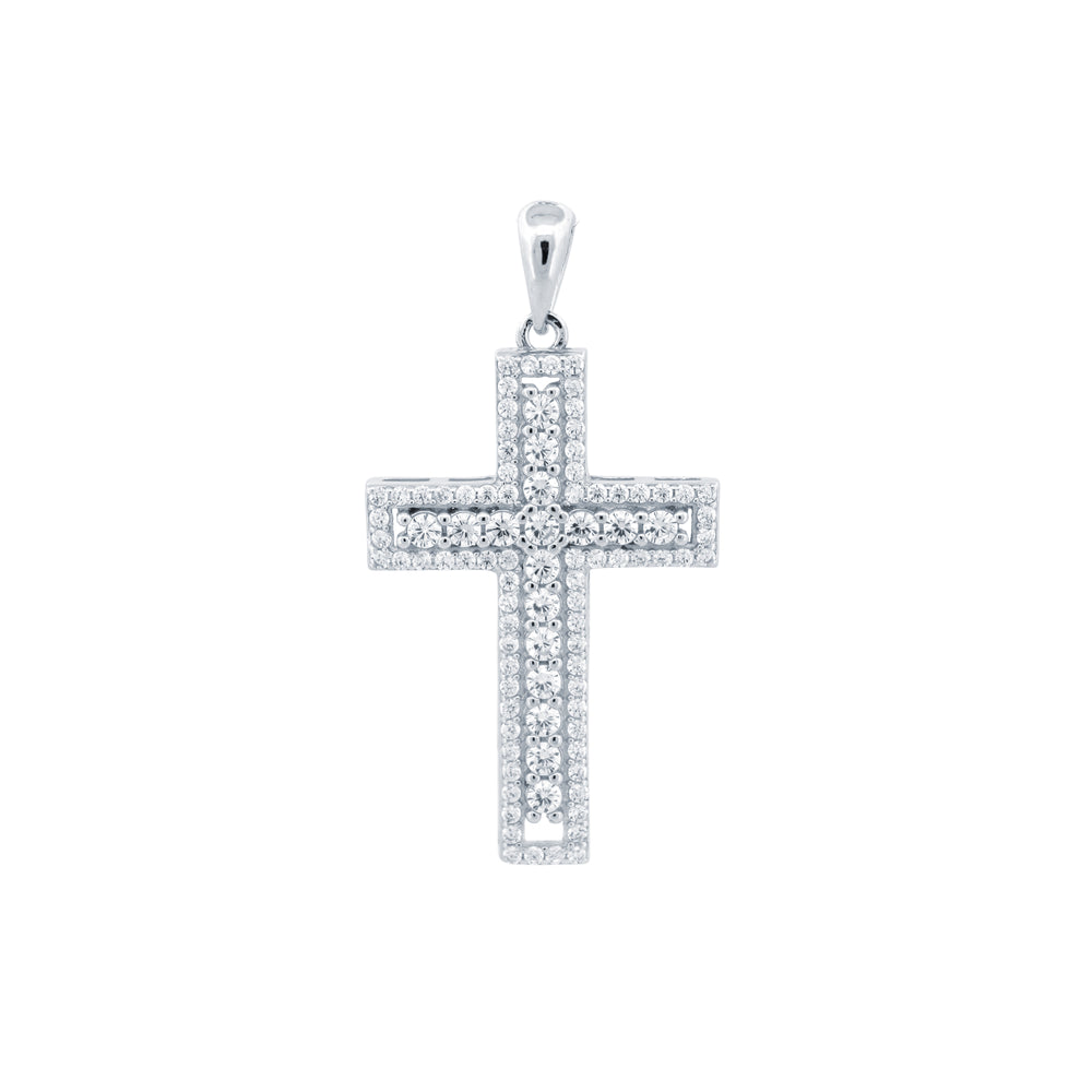 925 Silver Cubic Zirconia Set Cross – Imperial Time