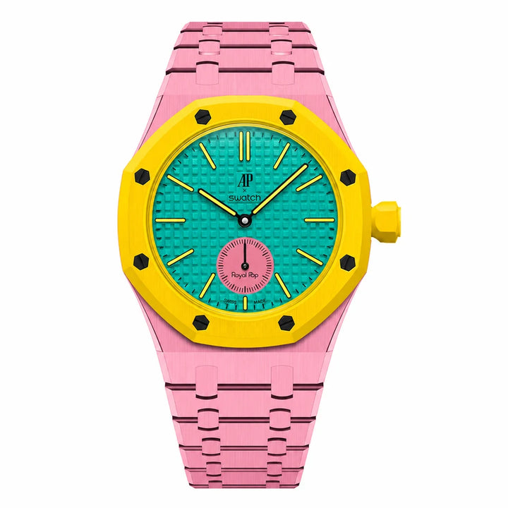 AP x Swatch Bioceramic Bracelet Strap AND Ceramic Case Royal Pop Collection Otg Roz
