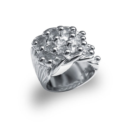 925 Silver Four Row Keeper Ring – product view