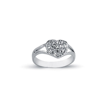 925 Silver Cubic Zirconia Set heart Signet Ring – Imperial Time