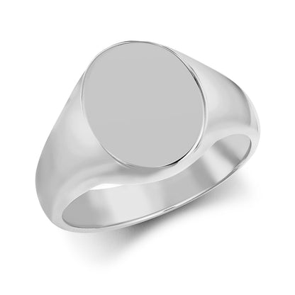 925 Silver Oval Polished Signet Ring – Imperial Time