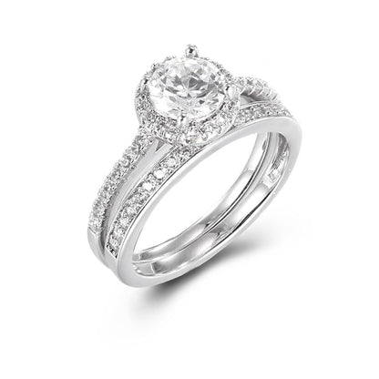 925 Silver Cubic Zirconia RBC and Half ET Set Rings – Imperial Time