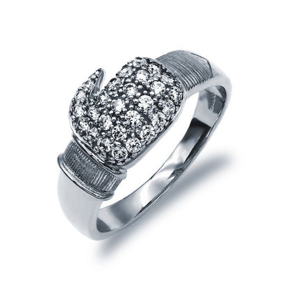 925 Silver Cubic Zirconia Set Boxing Glove Ring – Imperial Time