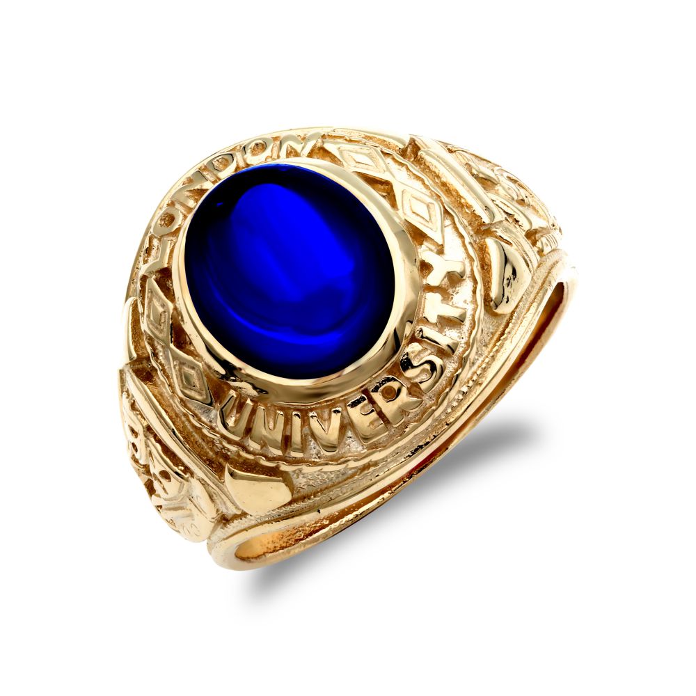 925 Silver Blue Stone College Ring – Imperial Time
