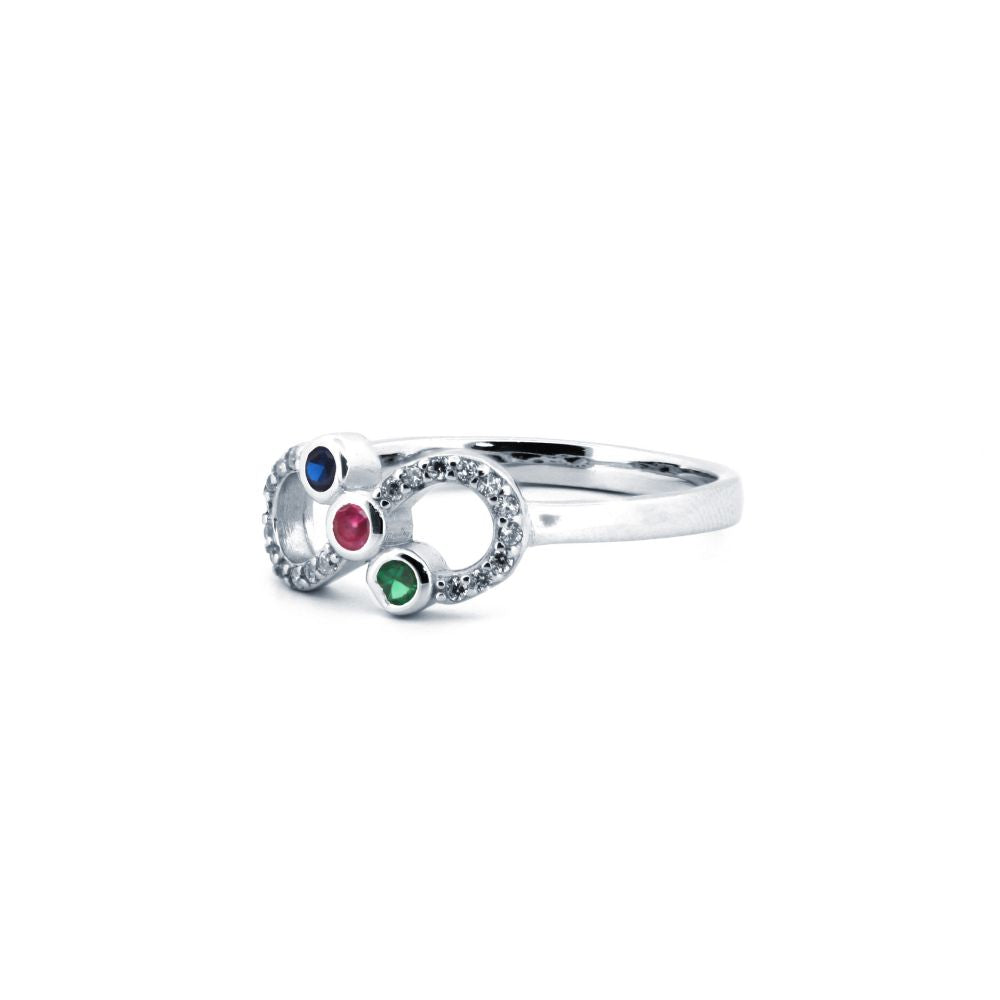 925 Silver Rhodium Cubic Zirconia Set Infinity Ring (ARN177) – product view