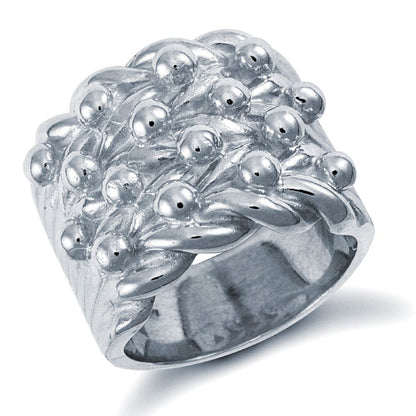 925 Sterling Silver hand finished super premium weight 4 row keeper ring with roped edges – Imperial Time
