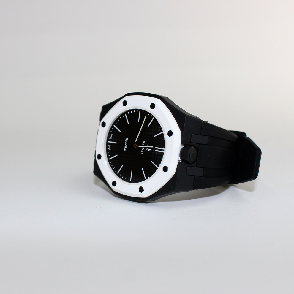 AP Swatch Royal Pop OCHO NEGRO Bio-ceramic Pocket Watch SSX03W101N Audemars Piguet Collaboration New Unworn