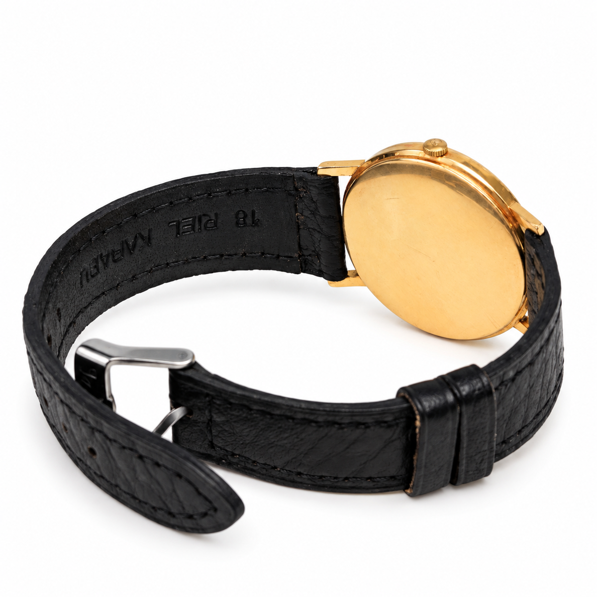 Omega circa 1960s vintage dress watch with champagne dial and gold-tone case