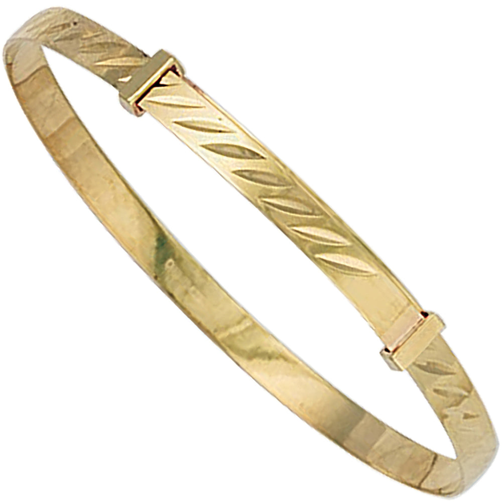 Yellow Gold D/C Expandable Baby Bangle