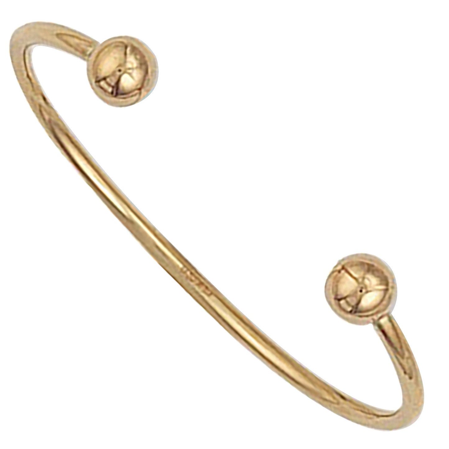 Yellow Gold Hollow Baby Torque Bangle