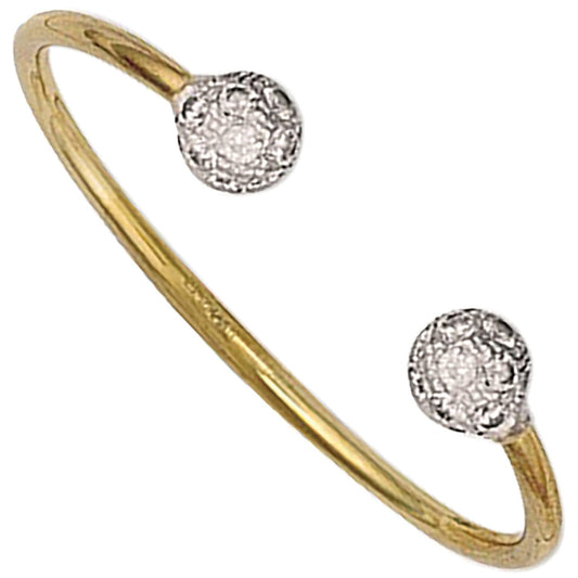 Yellow Gold Baby Cubic Zirconia Torque Bangle