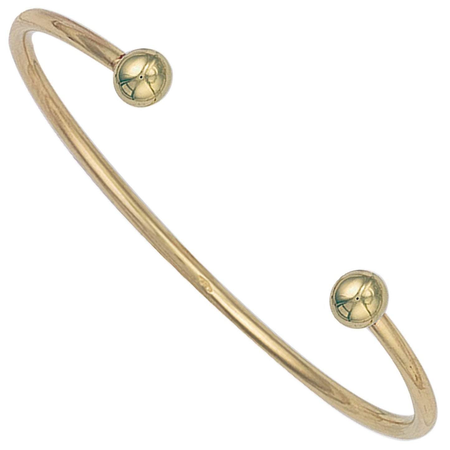 Yellow Gold Ladies 2.5mm Solid Torque Bangle