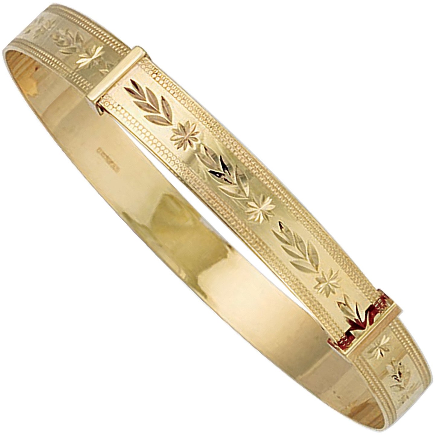 Yellow Gold Maiden D/c Slave Bangle