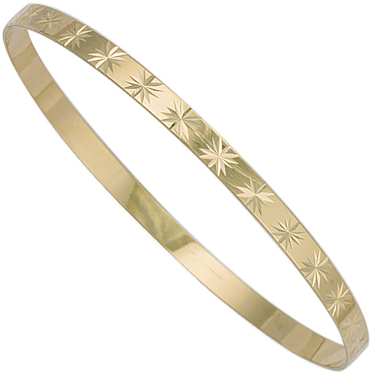 Yellow Gold 4mm D/C Slave Bangle