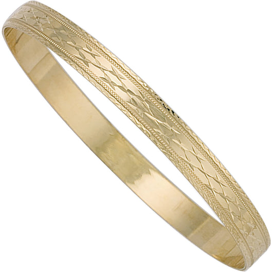 Yellow Gold 6mm D/c Slave Bangle