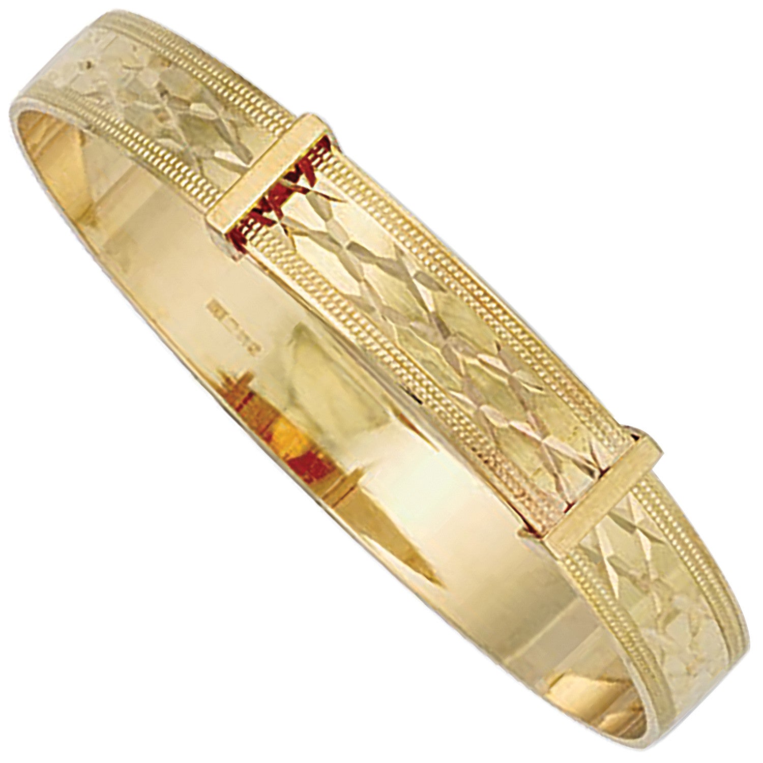 Yellow Gold D/C Baby Slave Bangle