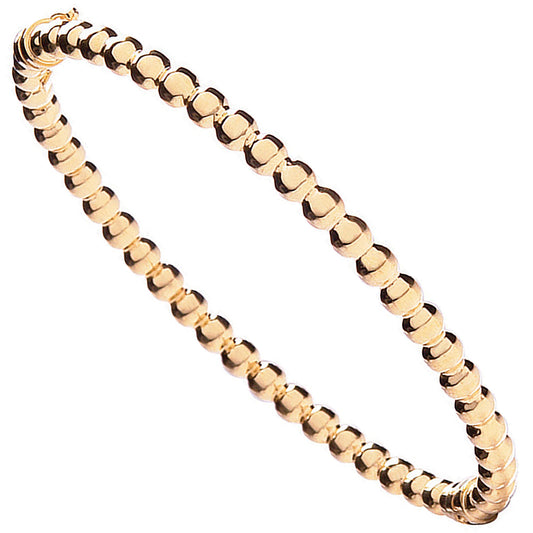 Yellow Gold Fancy Beaded Bangle