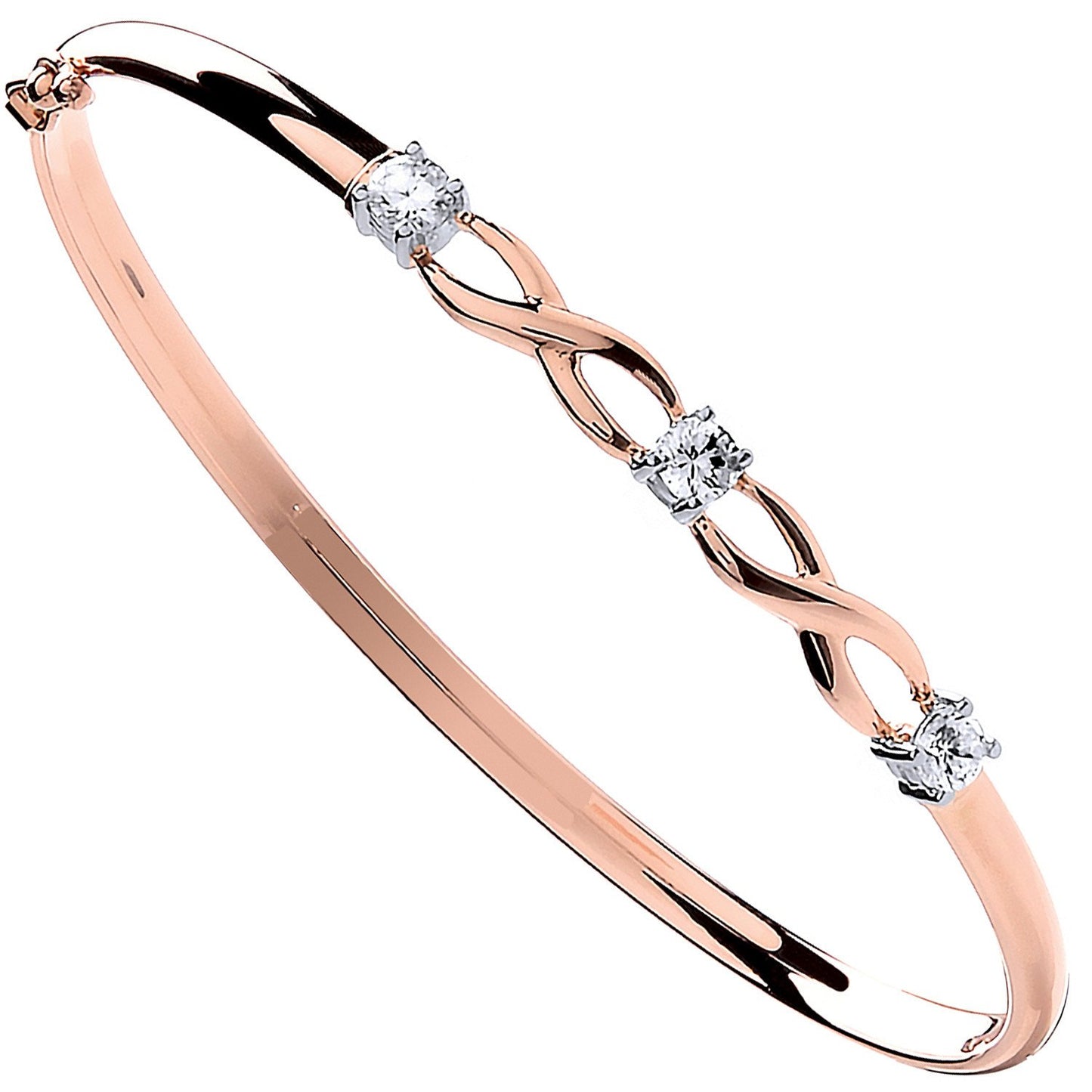 Rose Gold Cubic Zirconia Bangle - Luxury Watch - Certified Authentic - Swiss Made - UK Stock – Luxury Watch by Imperia