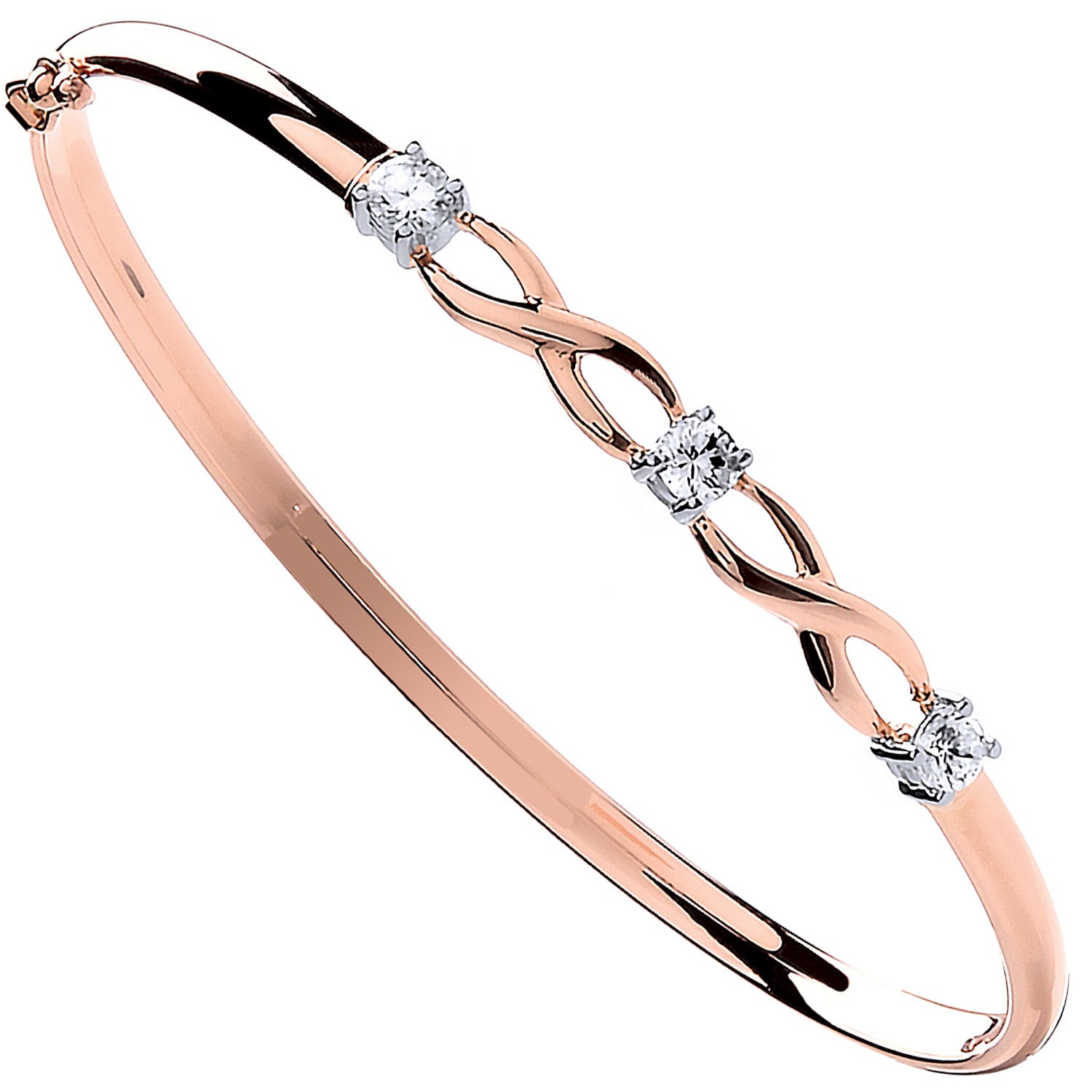 Rose Gold Cubic Zirconia Bangle