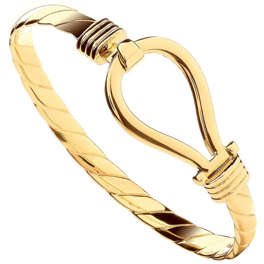 Yellow Gold Hook Gents 6.5mm Bangle