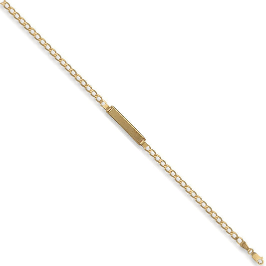 Yellow Gold Baby/ladies Curb Id Bracelet