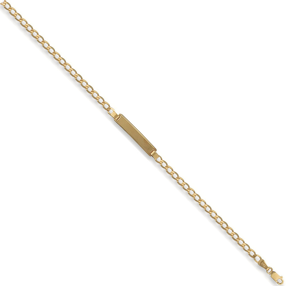 Yellow Gold Baby/Ladies Curb ID Bracelet – product view