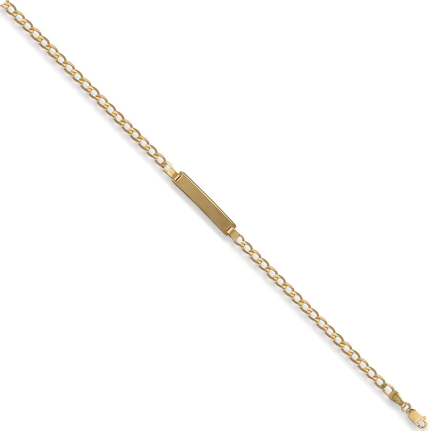Yellow Gold Baby/Ladies Curb ID Bracelet