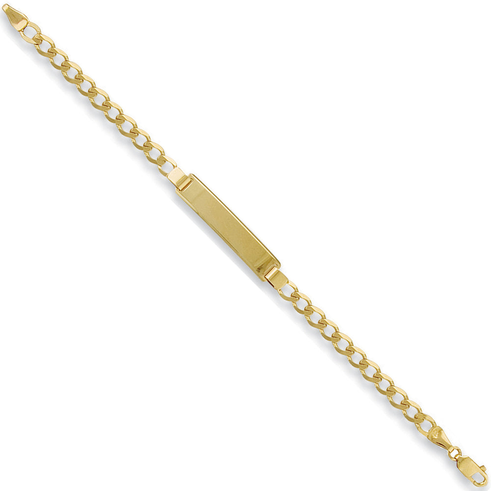 Yellow Gold Baby/Ladies Curb ID Bracelet