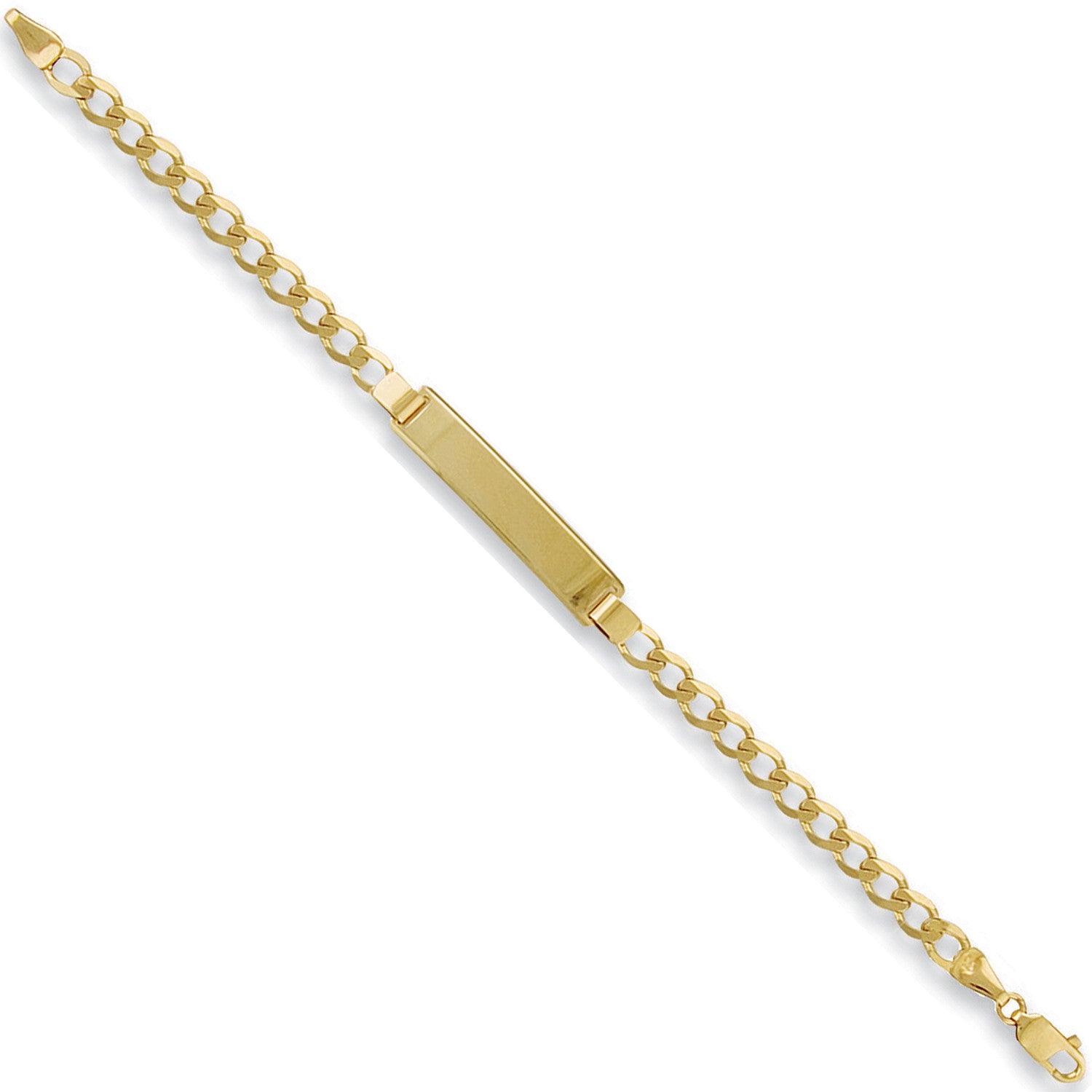 Yellow Gold Baby/Ladies Curb ID Bracelet