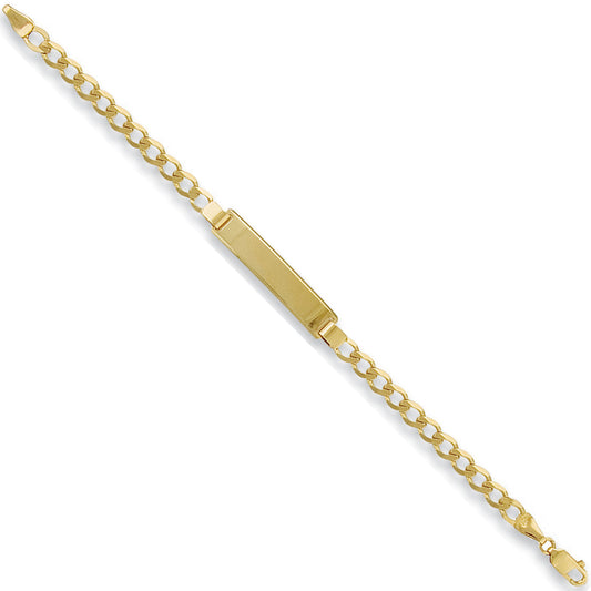 Yellow Gold Baby/Ladies Curb ID Bracelet